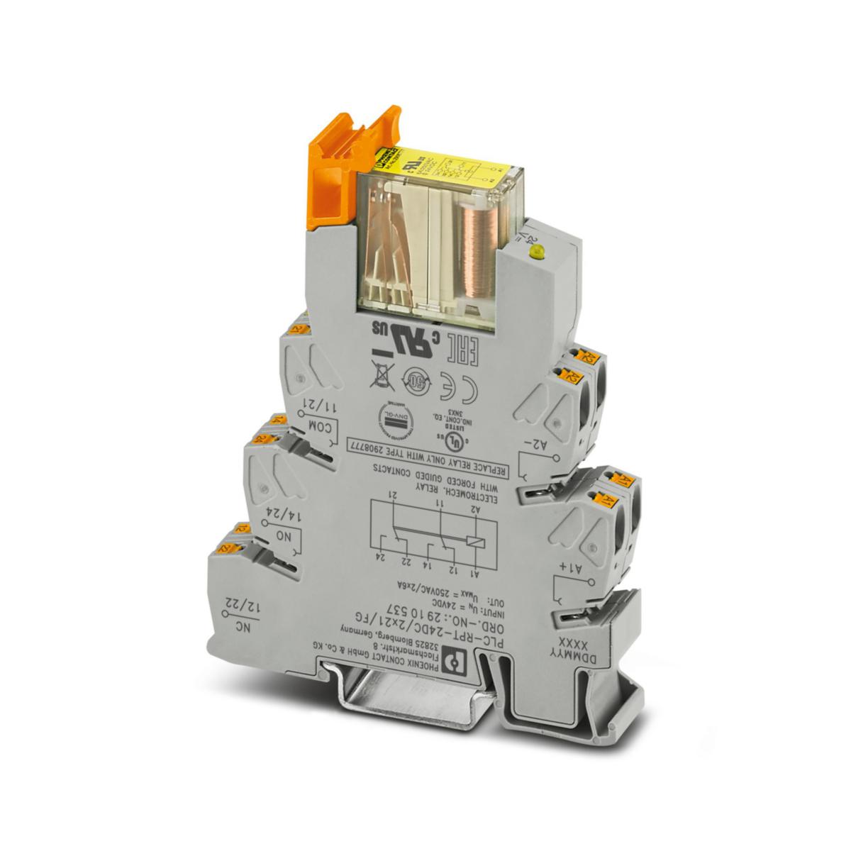 Relä PLC-RPT komplett med sockel - INTERFACE RELÄ 24VDC 2VXL PLC-RPT- 24DC/2X21/FG