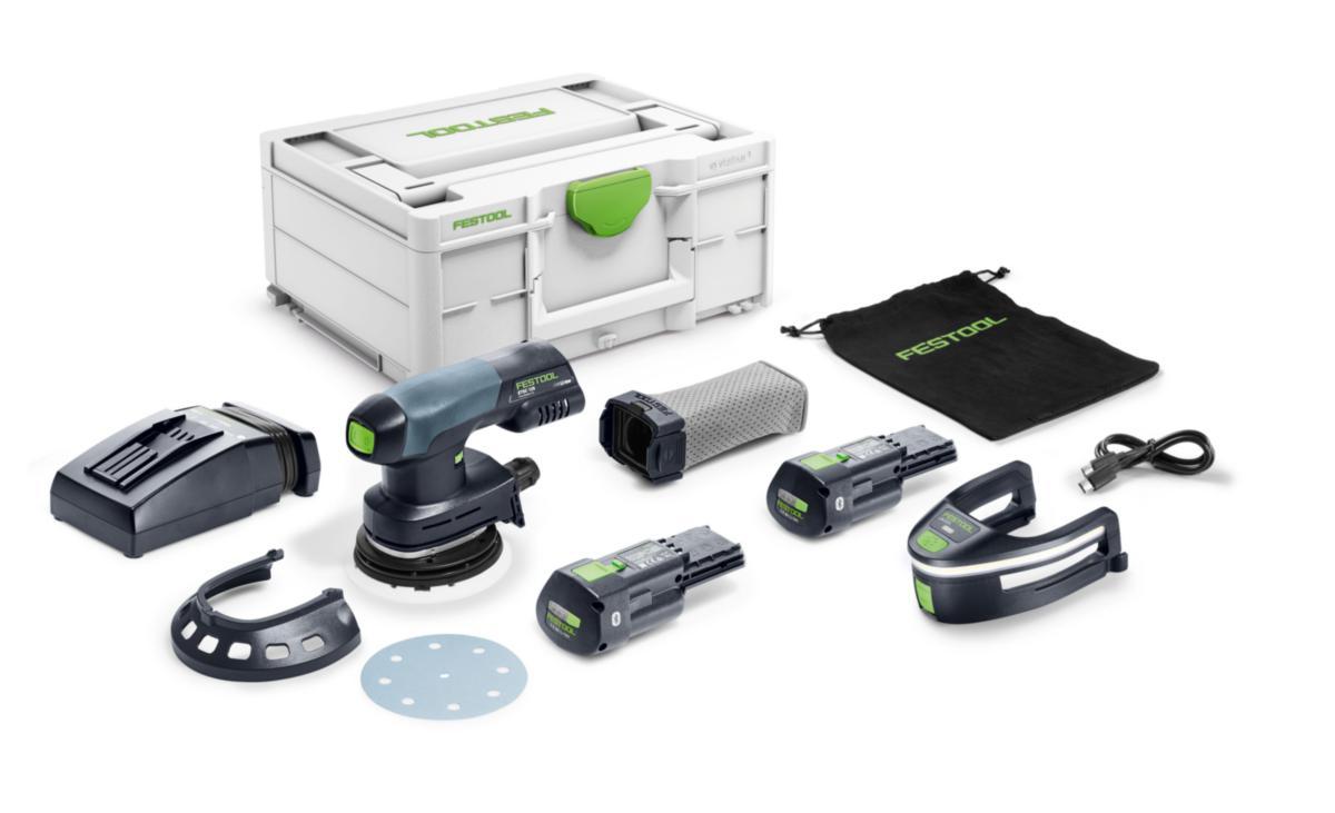 Excenterslipmaskin Festool ETSC 125 3,0 I-Plus - SLIPMASKIN FESTOOL ETSC125 18V 3,0 AH, 2 BATTERIER, 1 LADDARE