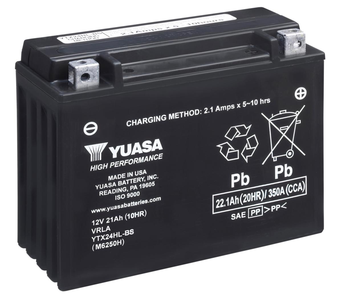 MC-batteri AGM hög effekt Yuasa - MC-BATTERI AGM 12V 22,1 AH YUASA HÖG EFFEKT YTX24HL-BS