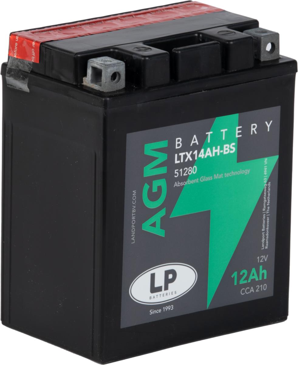 MC-batteri AGM Landport - MC-BATTERI AGM 12V 12AH LANDPORT YTX14AH-BS