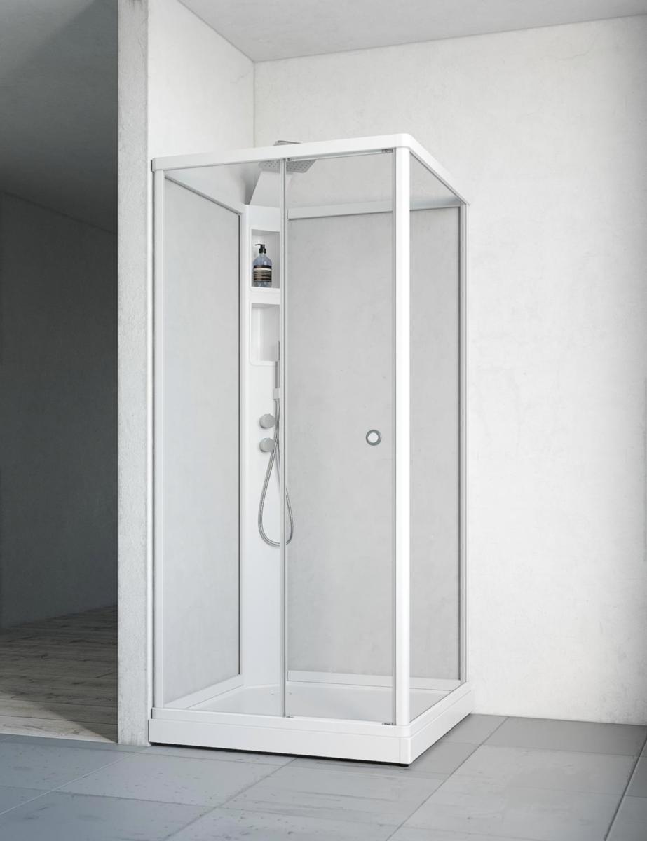 Duschkabin Flow kab Front Med blandare, Macro - MACRO DUSCHKABIN FLOW FRONT INFBL 81X81 V KLV
