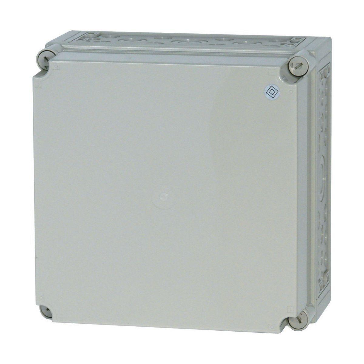 Kapsling IP65 Knockout - KAPSL(GRÅ)375X375/225,KN.OUT 72125