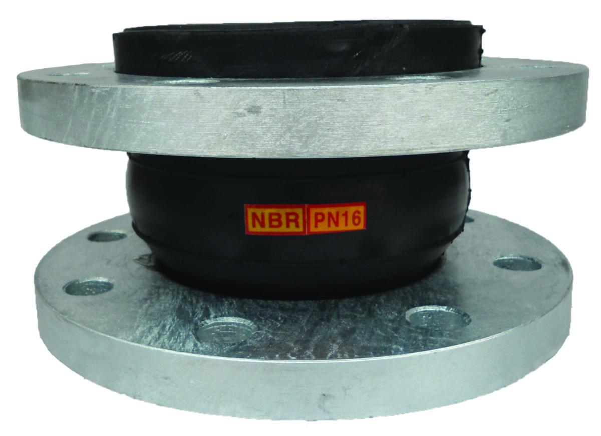 Gummikompensator NBR varmgalvad fläns, a-collection - GUMMIKOMPENSATOR NBR DN100 VARMGALVAD FLÄNS L=130MM PN16