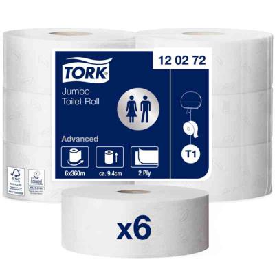 TOALETTPAPPER TORK ADVANCED T1 JUMBO VIT 360M 120272