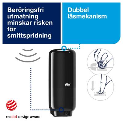 TORK DISPENSER SKUMTVÅL S4 SVART  SENSOR 561608