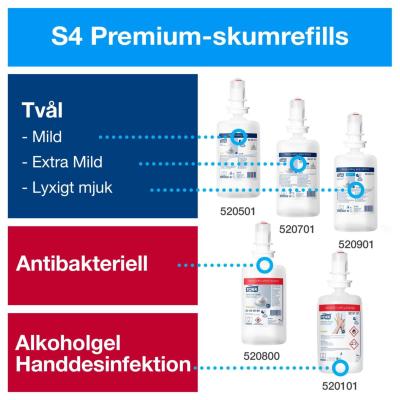 DISPENSER TORK SKUMTVÅL S4 ROSTFRITT 460010