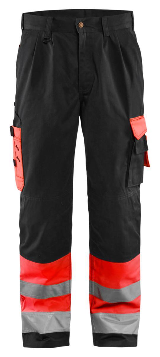Midjebyxa Blåkläder 1584-1860 - MIDJEBYXA BLK 1584-1860 KL1 VARSELRÖD/SVART D128