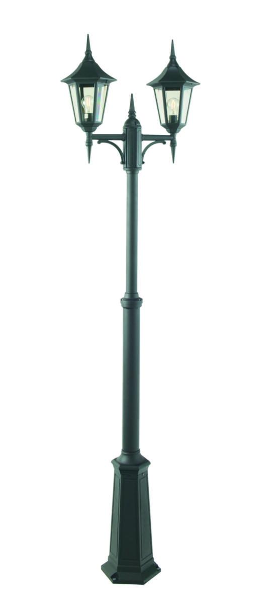 Stolplykta Modena IP 43 Klass II, Norlys - Stolpe Modena Svart 302B 2X10W E27 IP43 (3 DELAR)