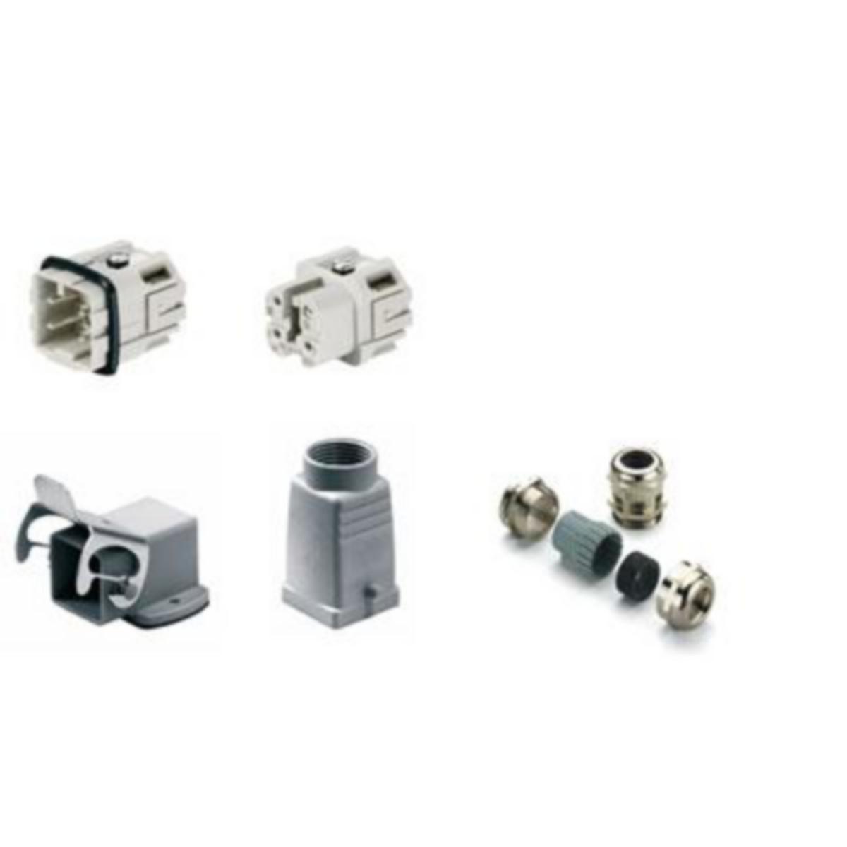 HDC-KIT-HA, 3 pol, 250V, 10A, Storlek 1 - KONT HUS HDC-KIT-HA 3P 90 MET