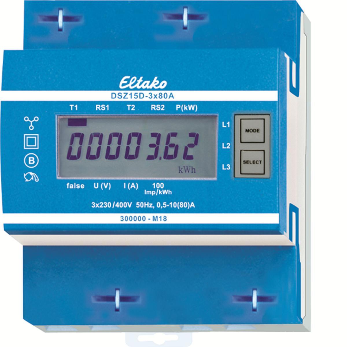 Energimätare 3-fas DSZ - ENERGIMÄTARE 3-FAS 80A MID DSZ15D-3X80A
