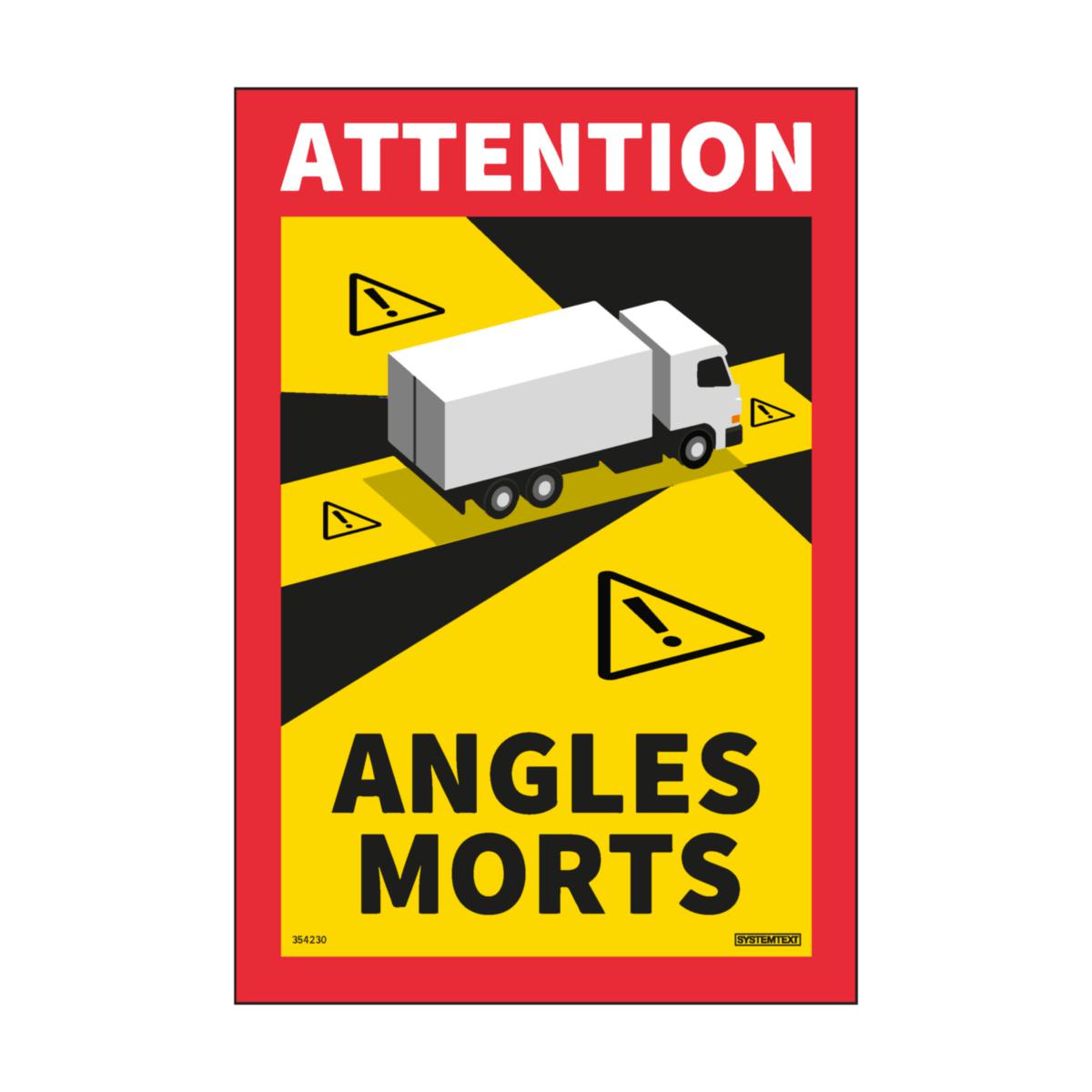 Dekal "Angles Morts" "Död vinkel" - LASTBILSDEKAL "ANGLES MORTS" "DÖD VINKEL" 170X250MM 3ST/FRP
