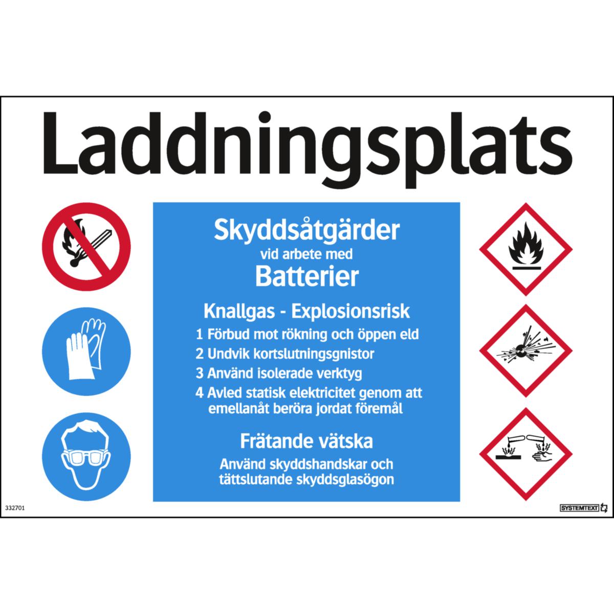 Informations- och kombinationsskyltar - SKYLT "LADDNINGSPLATS" 33-2701 400X275MM