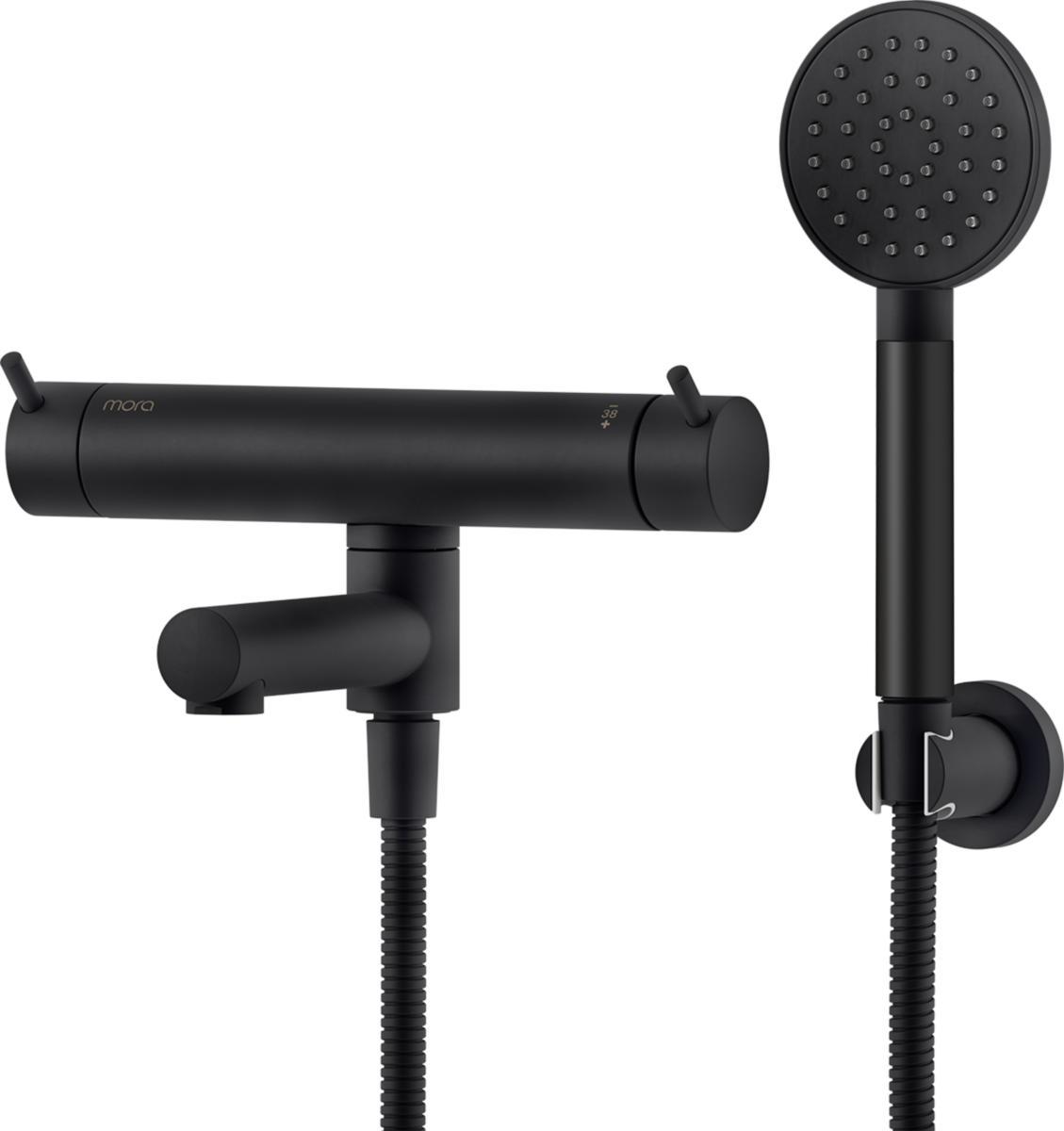 Badkarsblandare INXX II 160c/c, Mora - MORA INXX II BK.BL 160 C/C MB M.VRIDPIP. MATTSVART