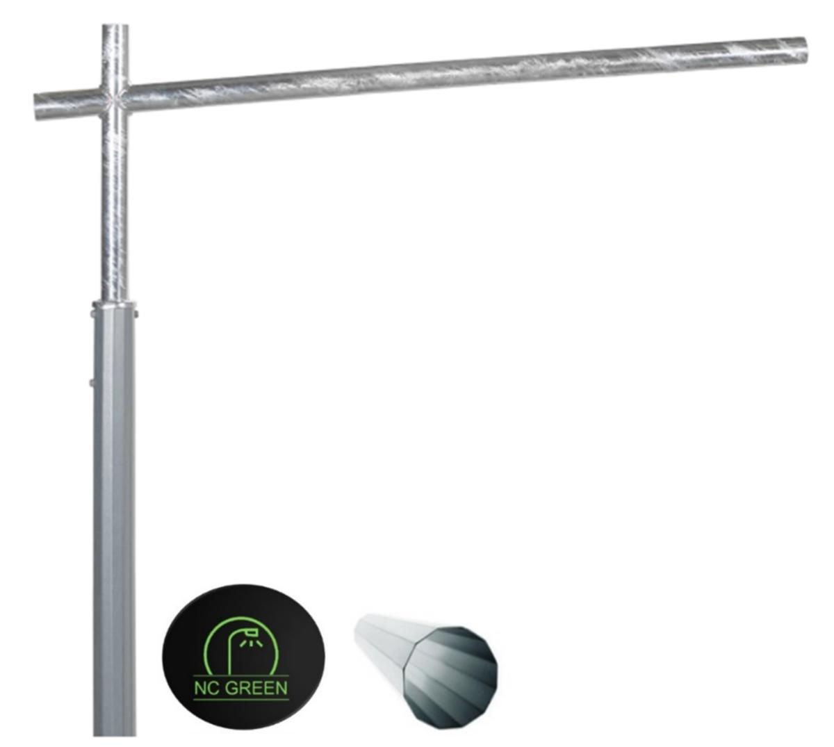 Stolpe eftergivlig HE S-serien, 5° rak arm med ände - STOLPE NC GREEN S80 E10 R5P