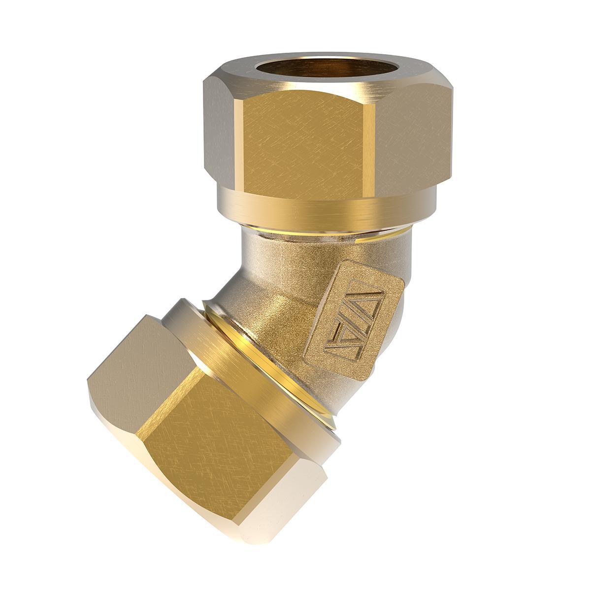 Angle coupling 45° yellow, Vatette - Vatette Elbow 15, 45 degree