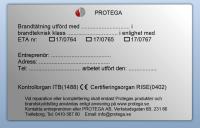 Märkningsetikett brandtätning