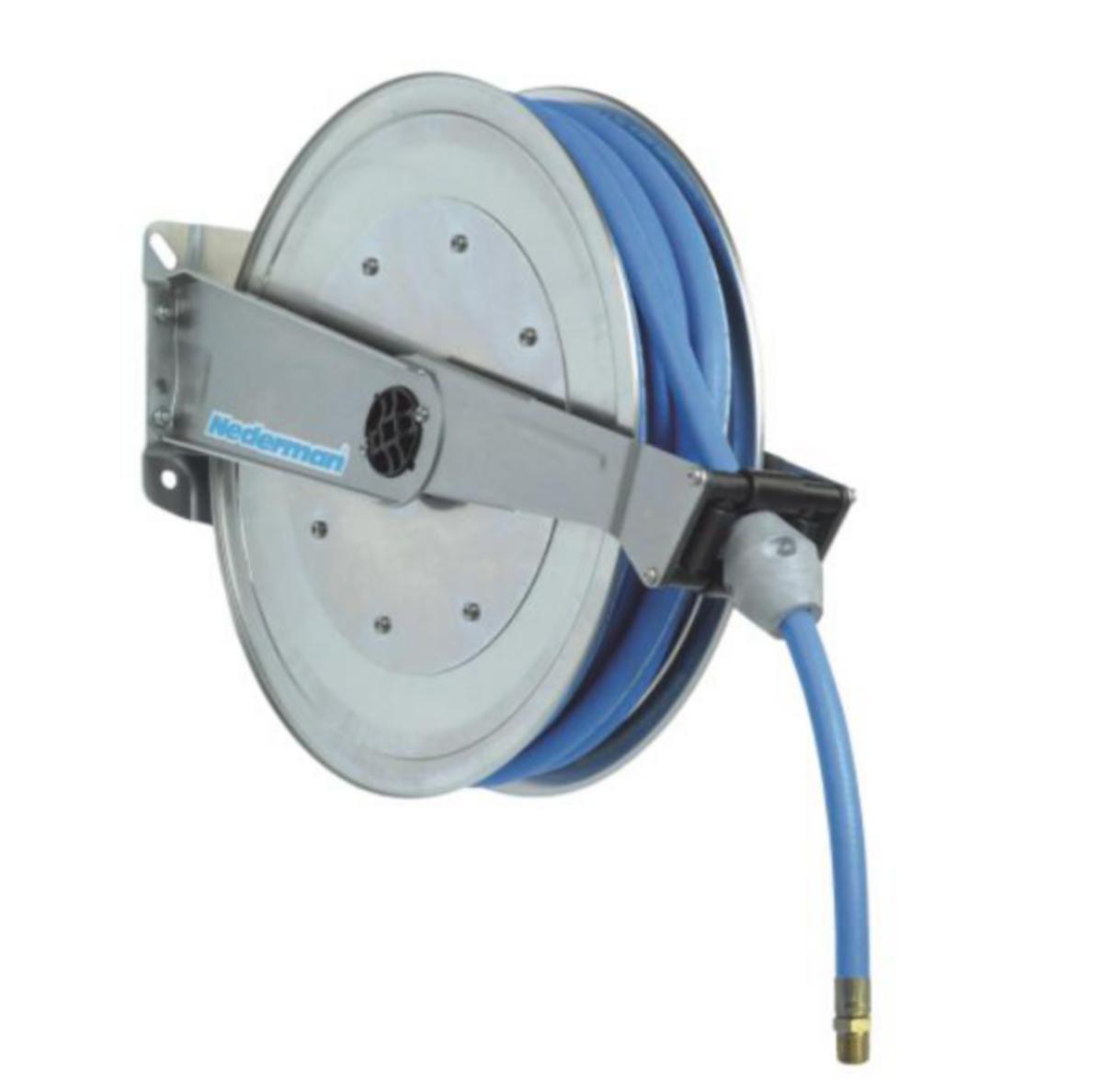 Slangupprullare Nederman 888/889 Rostfritt - SLANGUPPRULLARE NEDERMAN 889 HÖGTRYCK 20M 3/8" ROSTFRI