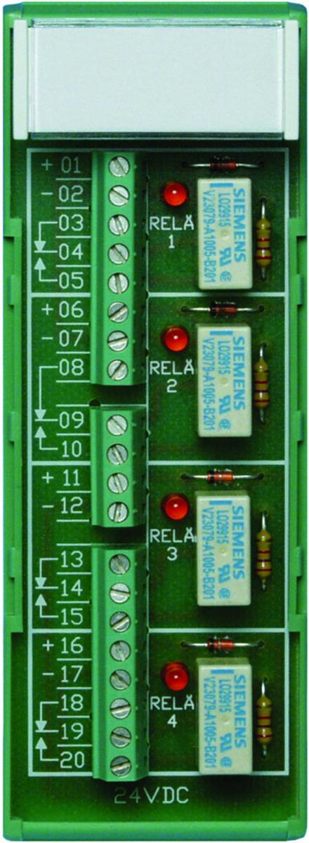 Reläplint 24VDC, 4 relä - RELÄPLINT Din 24VDC 4 RELÄ SKR Fatum Din