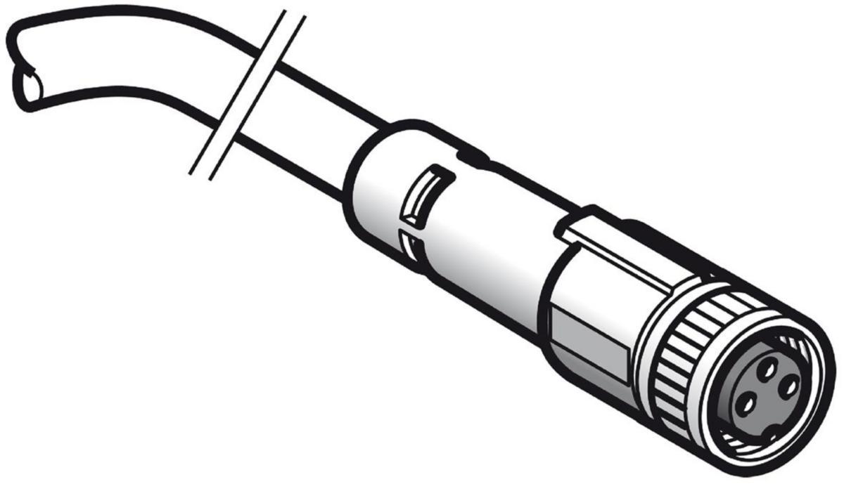 Kabel och kontaktdon PUR XZCP - KABEL-KONTAKTDON"S" M8 3-STIFT XZCP0566L10