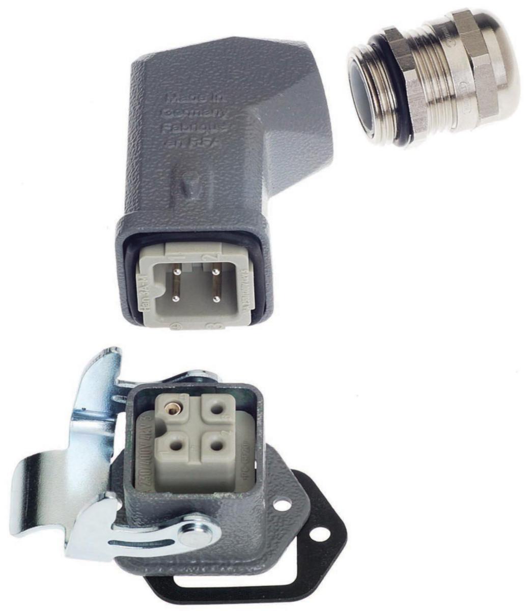 Mångpoliga kontaktdon Han kit - KONTAKTDON KIT 3-POL SID METAL 10200030005