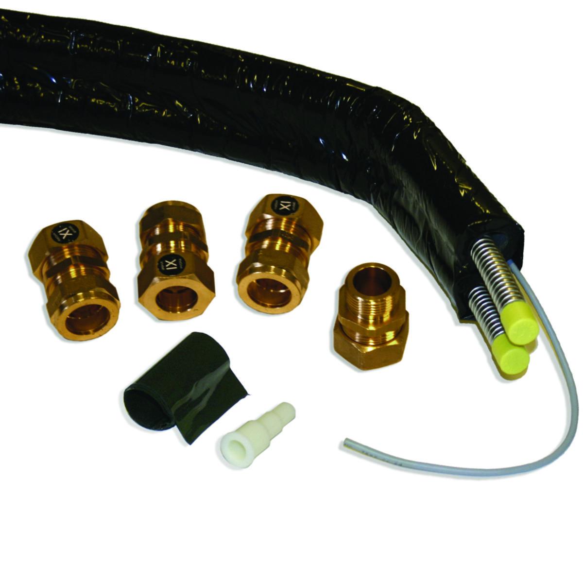 Flexslang för solfångarpaket K2 PLUS, Värmebaronen - FLEXSLANG 2XDN16 10 METER PASSAR K2. INK. KOPPLINGAR