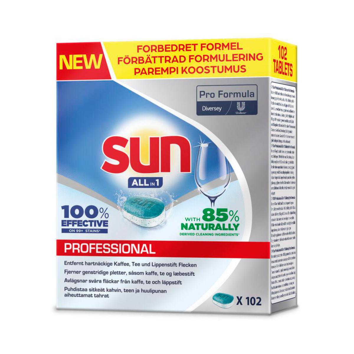 Maskindiskmedel Sun Professional All In 1 Tablets - DISKMASKINSTABLETTER ALL IN 1 TABLETS 102 ST SUN