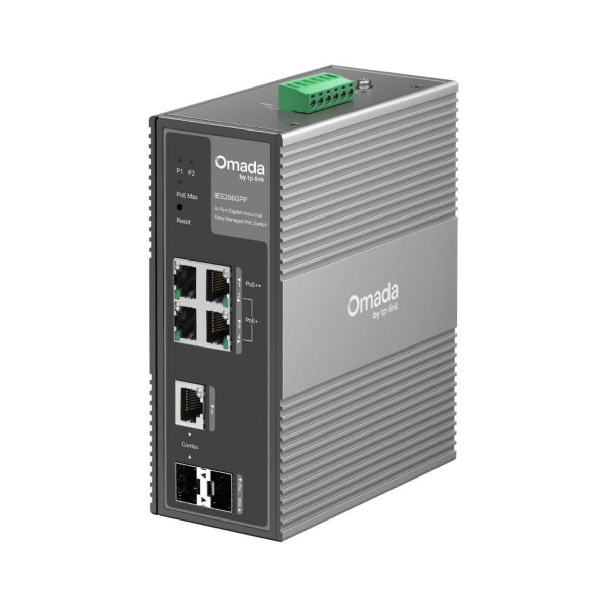 Omada Switch 6-p Gigabit Industri SFP och POE - IND.SWITCH POE+ 6-PORT IES206GPP