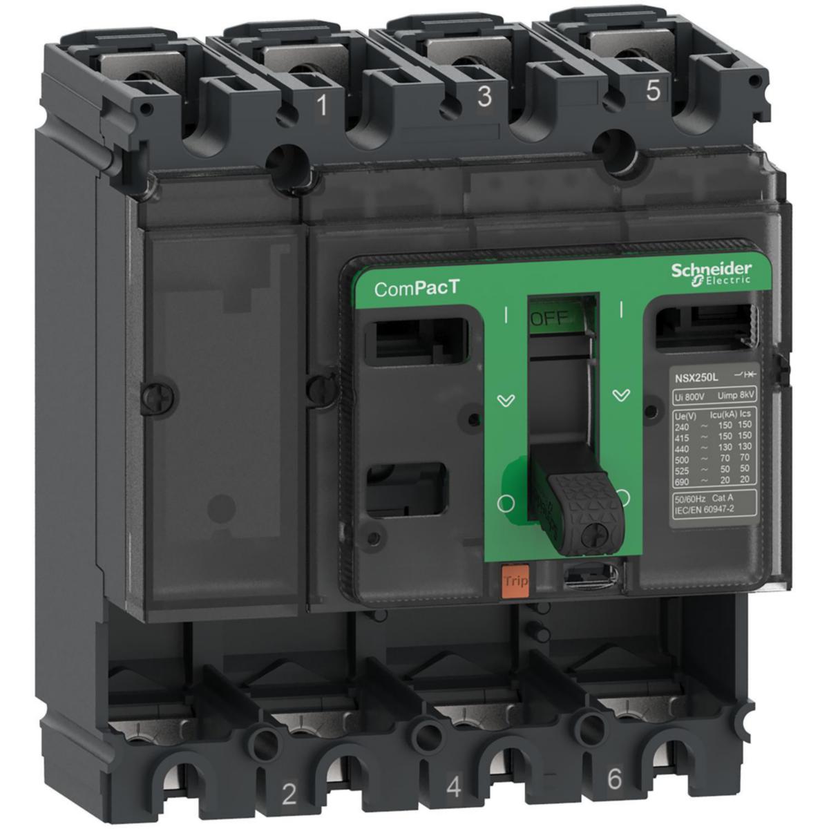 Effektbrytare ComPacT NSX100/160/250 - EFFEKTBRYTARE 4P NSX100H 100A C10H4