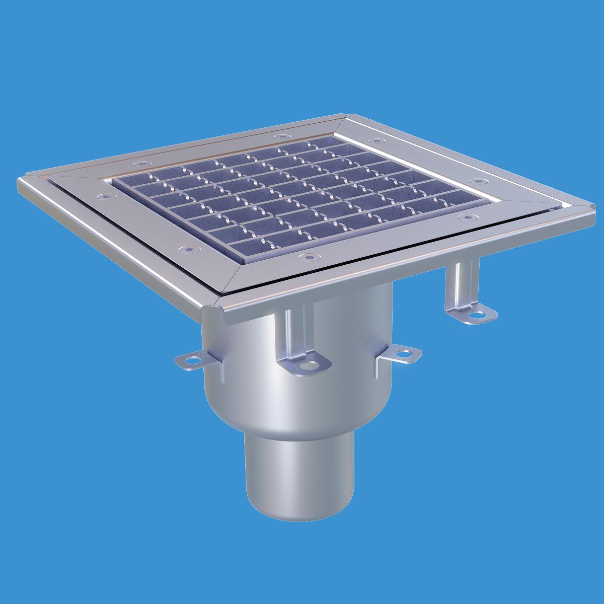 Golvbrunn Furo 104, 173x173mm. Furhoffs - GOLVBRUNN FURO104 173x173 B75 FÖR GOLV MED PLASTMATTA