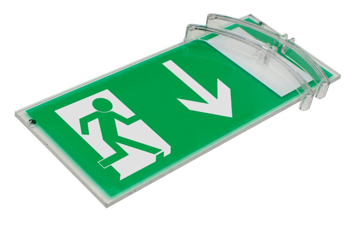 Piktogram till Nödbelysningsarmatur Excellence och Excellence LED, Kamic - SKYLT D-SIDIG N/N INKL HÅLLARE EXELLENCE