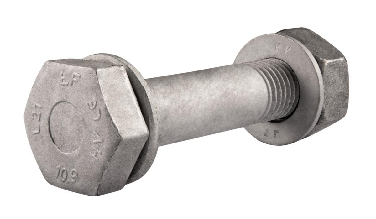 Stålbyggnadsskruv EN 14399 10.9 varmförzinkad - STÅLBYGGNADSSKRUV EN14399 SATS HV EN14399 10.9 FZV 12X200