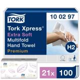 HANDDUK TORK PREM EXTRA SOFT VIT 34X21CM 100ST/FRP 100297