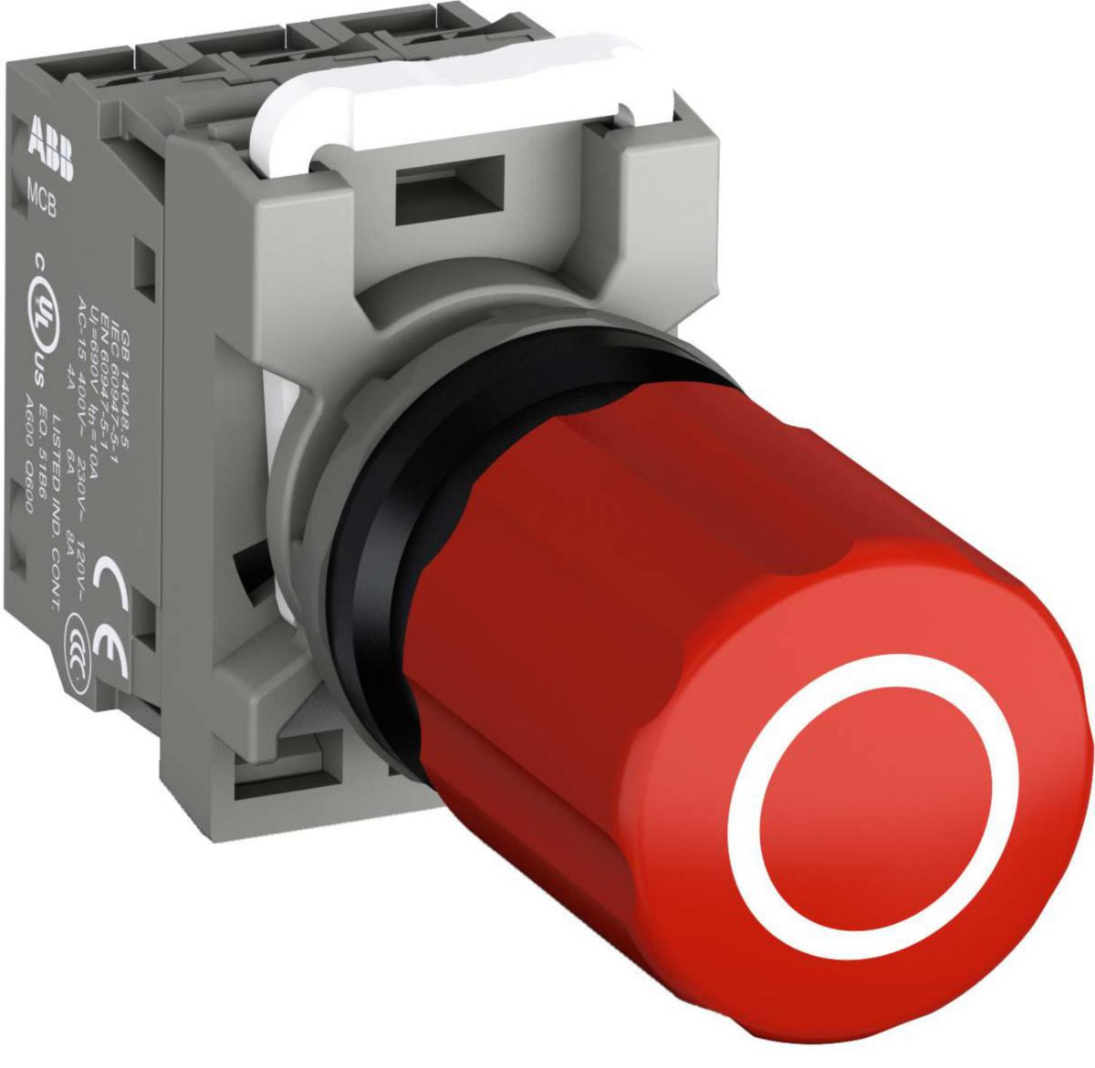 Svamptryckknapp Compact för nödstopp 30mm - NÖDSTOPP 30MM 2NC CE3P-10R-02