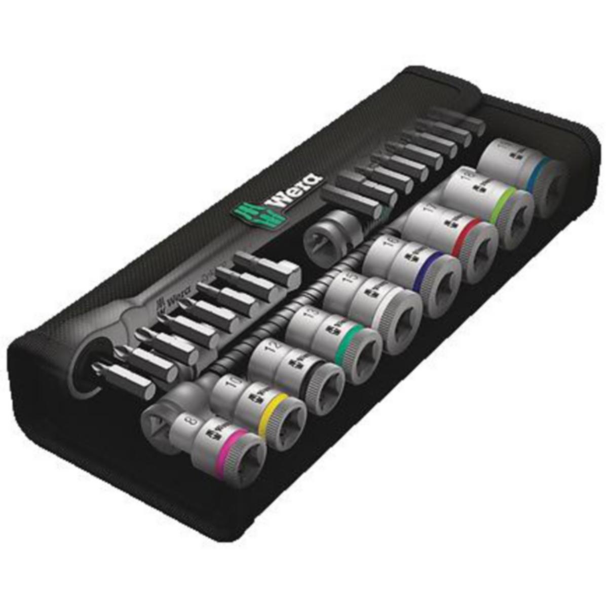 Socket Wrench Set Wera 8100 SB 8 Zyklop - SOCKET SET WERA 8100 SB 8 ZYKLOP 3/8" 29PCS