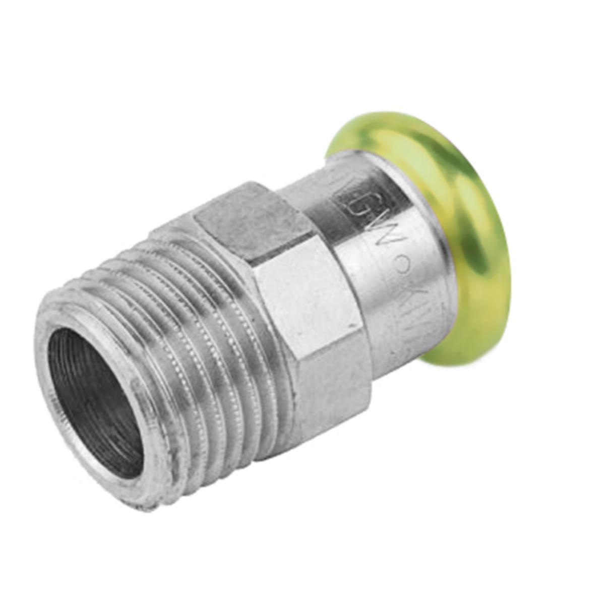 Transition sleeve with external thread chromed type M, A-press, a-collection - 12xR10 A-PRESS CU CHR. THR. C. TYPE M MALE  THR.