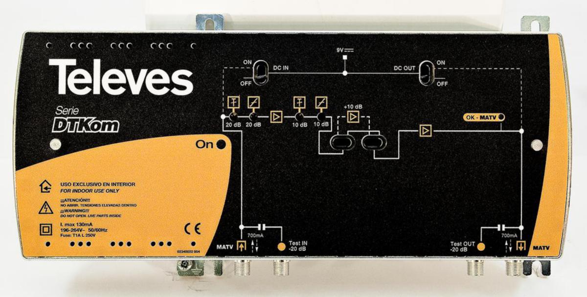 Förstärkare DT-Kom 5338 - FÖRSTÄRKARE DT-KOM 41-53dB 123dB MAX BREDBAND 5338