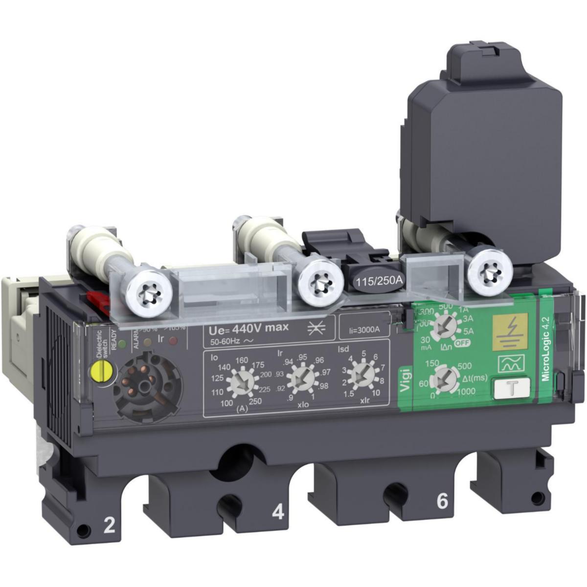 Skydd MicroLogic Vigi 4.2 - SKYDD 3P3D MICROL 4.2 160A C1634V160
