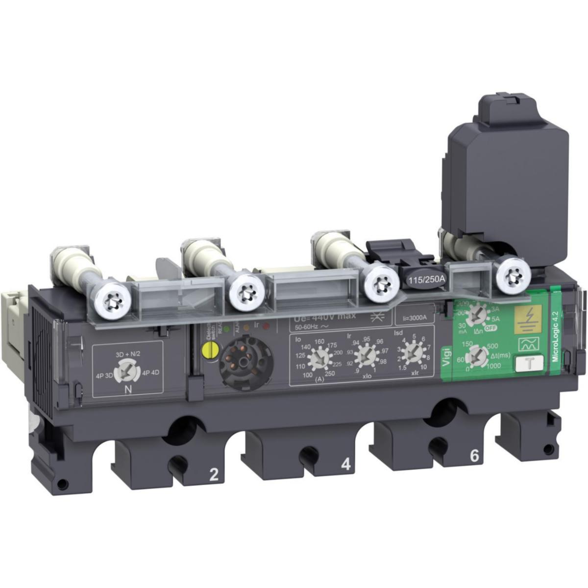 Skydd MicroLogic Vigi 4.2 - SKYDD 4P4D MICROL 4.2 40A C1044V040