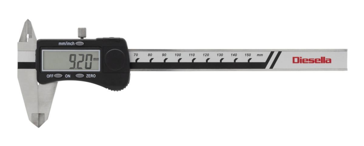 Skjutmått Diesella digitalt inkl. cert - SKJUTMÅTT DIESELLA DIGI M/CERT 0-150X0,01MM SKÄNK 40MM