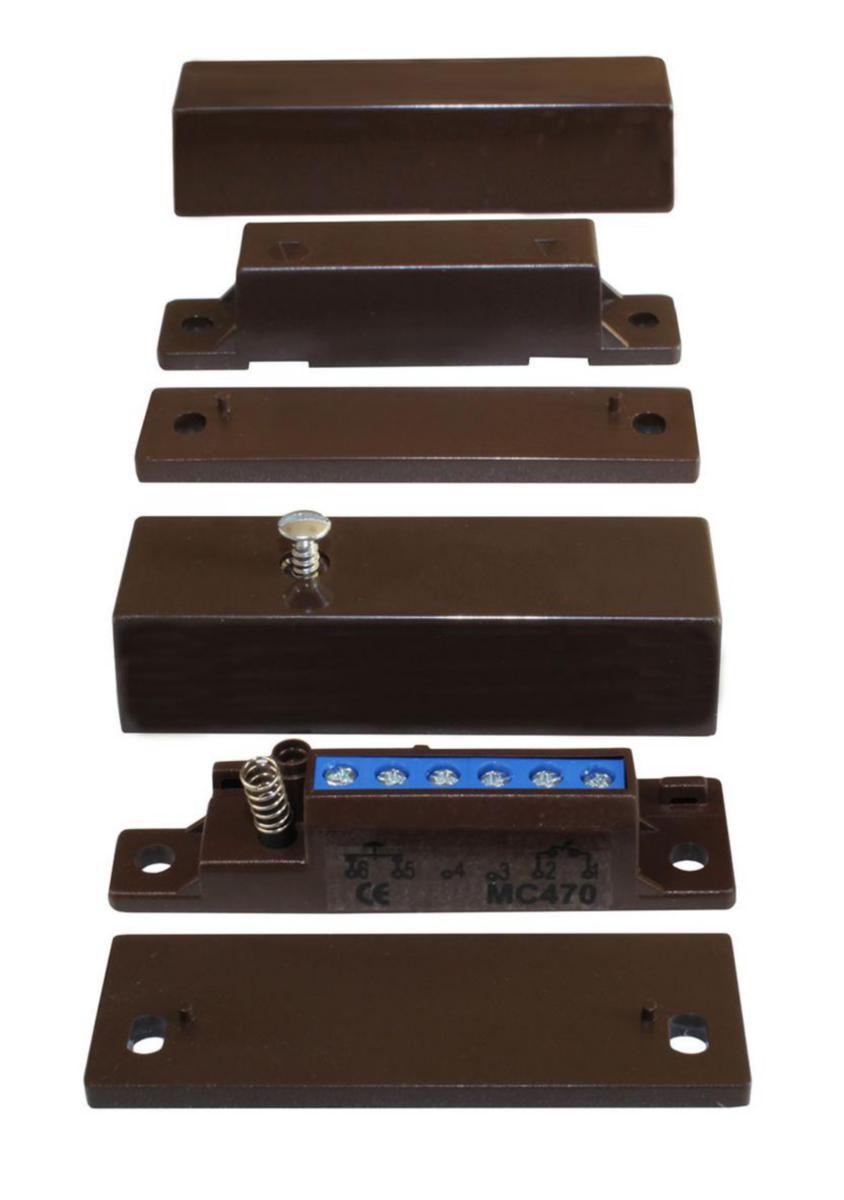 MC470 Högsäkerhetskontakt , Alarmtech - HÖGSÄKERHETSKONTAKT MC470 BRUN MC 470-B