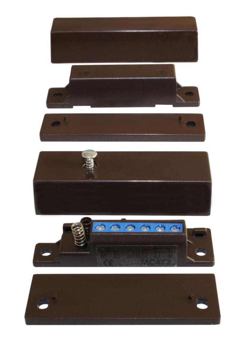 MC 472 högsäkerhetskontakt utanpåliggande, Alarmtech - HÖGSÄK KONTAKT VXL MC472 BRUN MC 472-B