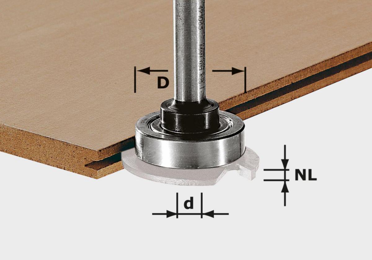 Frässpindel Festool S8 med kullager - FRÄSSPINDEL FESTOOL S8 1.5-5MM MED KULLAGER 28MM