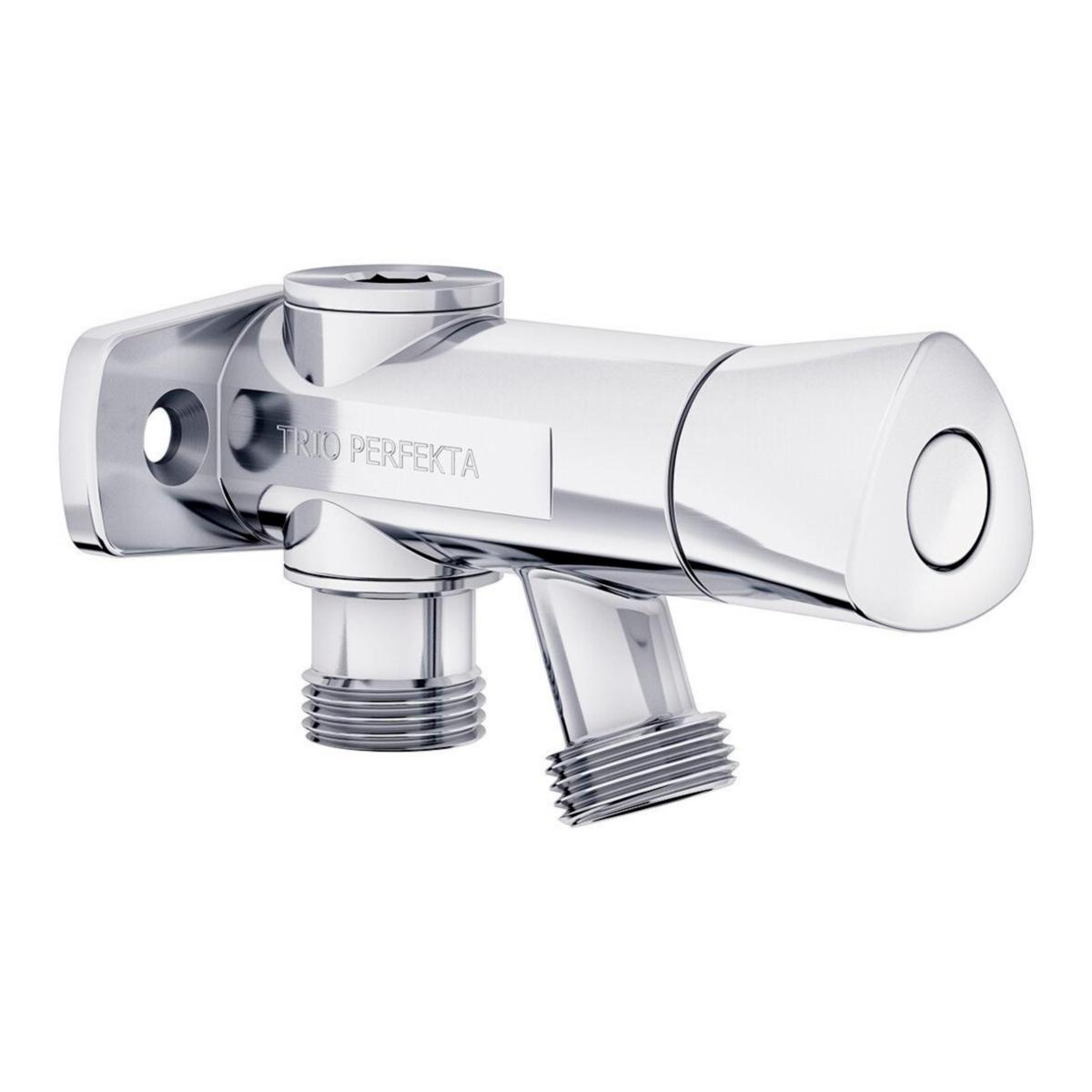 Tappventil för vägg, Trio - TRIO D.L TAPPVENTIL BLYFRI G15 KROM, MED VÄGGFÄSTE