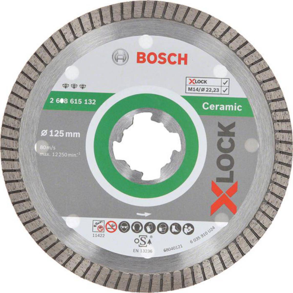 Diamantkapskiva Bosch Standard Ceramic - BOSCH DIAMANTKAPSKIVA 115 × 22 .23 × 1.4 × 7 MM M X-LOCK