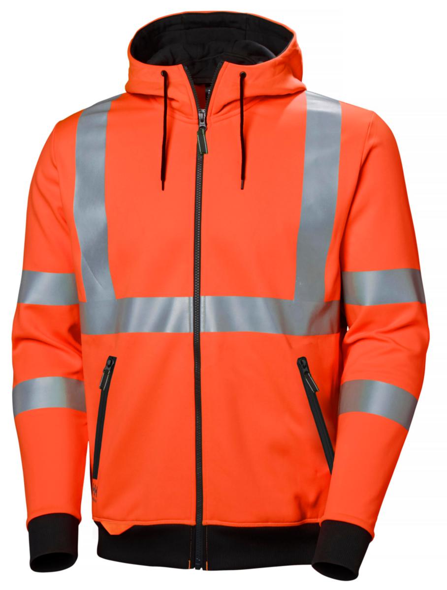 Huvtröja Helly Hansen 79094 Addvis - HUVTRÖJA HH 79094-260 HELZIP VARSEL ORANGE KL.3 STL S