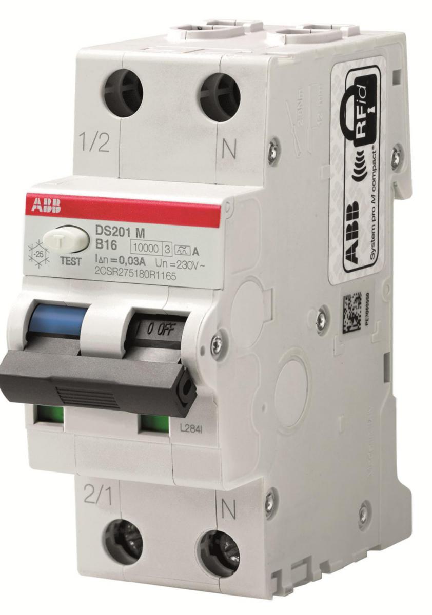 Personskyddsbrytare 10kA, B-karakteristik, 2-pol, typ A DS201M - PERSONSKYDDBR DS201 M B10 A300 DS201 C4 A300