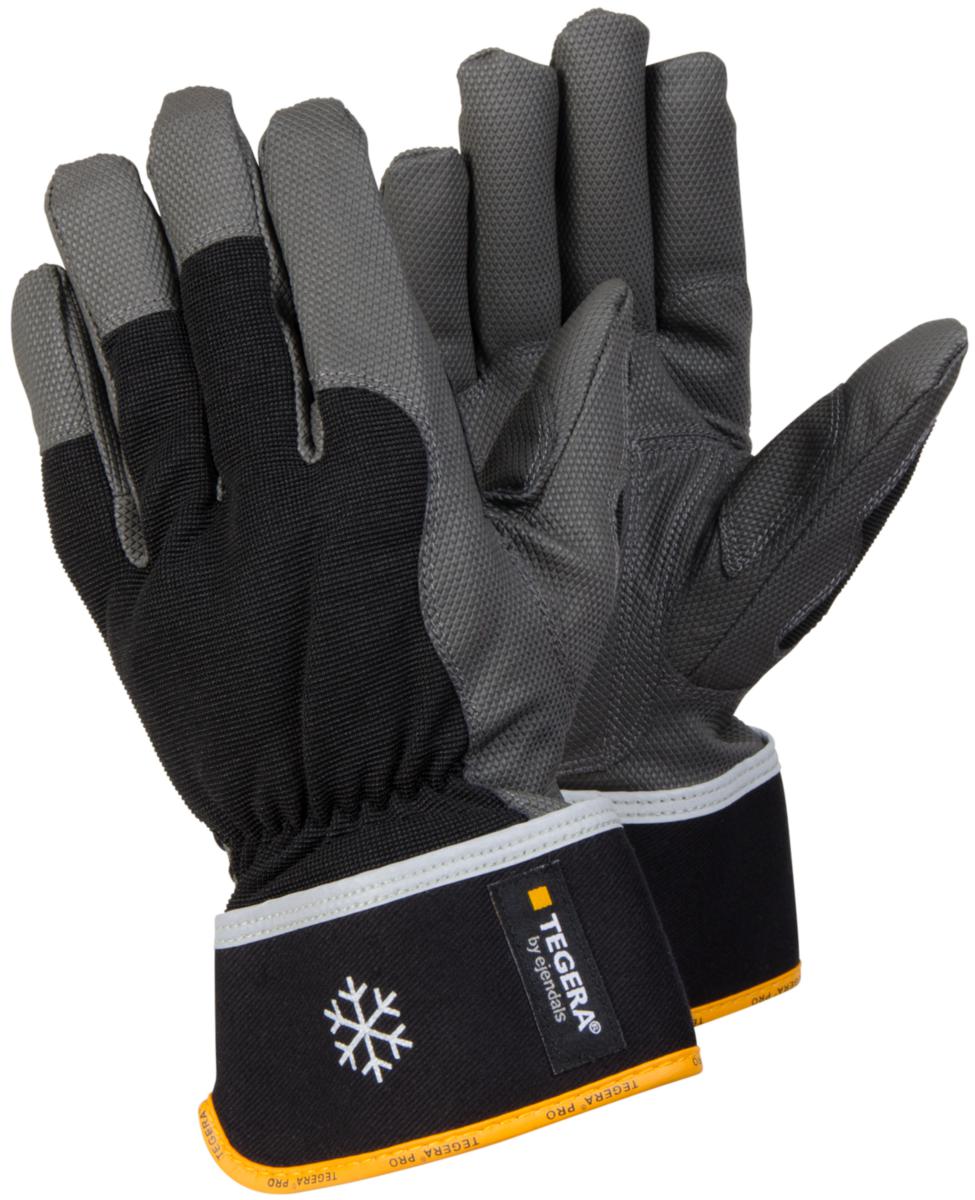 Glove tegera 9112 - GLOVE TEGERA 9112 MICROTHAN BLACK/GREY LINED CUFF SIZE 6