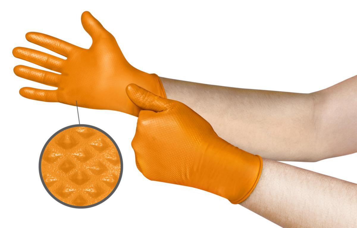 Glove Ansell 93-256 Mega Texture - MICROFLEX® Mega Texture 93-256 Nitrile, Orange, 0,13mm, 240mm
