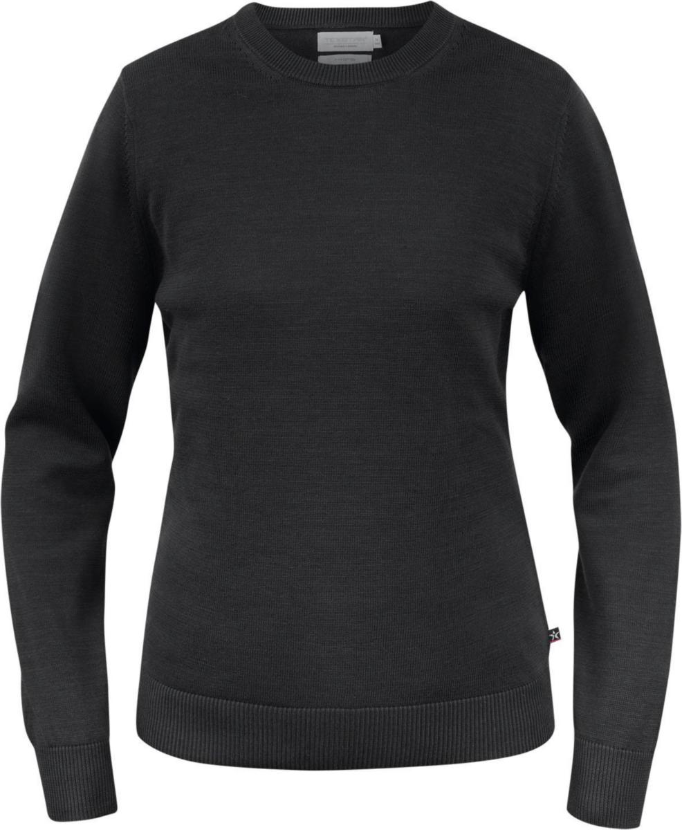 Pullover Texstar PW06 Dam - PULLOVER TEXSTAR PW06 DAM PIMA BOMULL SVART STL XL