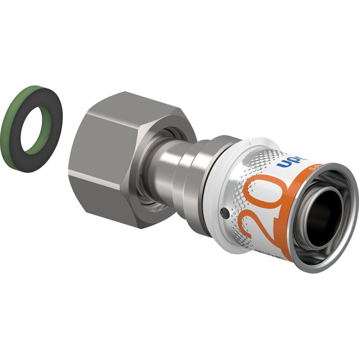Rak övergång, S-Press PLUS Koppling med löpm. Uponor - UPONOR S-PRESS PLUS KPL M.LÖPM 20-G1/2"SN